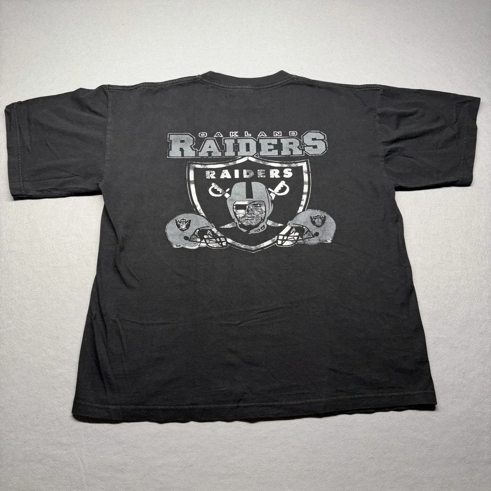 Oakland Raiders NFL Football T-Shirt Shirt Black/Gray Size XL